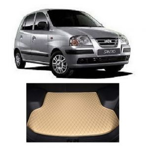 7D Car Trunk/Boot/Dicky PU Leatherette Mat for Santro Xing  - Beige